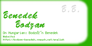 benedek bodzan business card